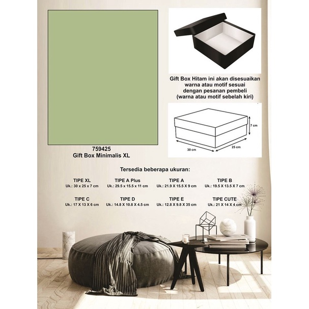 

Kotak kado/Kotak Hadiah/Box Minimalis XL-Spectra Dull Green-A