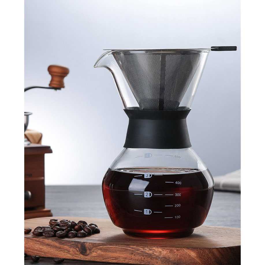 Chemex Coffee Server Kaca Dripper Pot Silicone Neck Pour Over Drip Kopi Manual Brew Teko V60