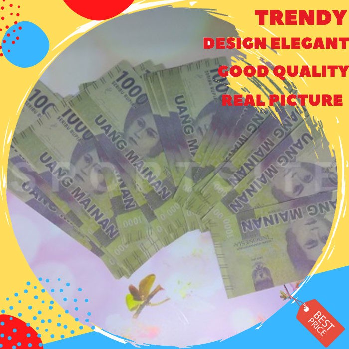 Uang Kertas 1000 Rupiah Cetakan Baru Mainan Anak Role Play Mirip Asli SS587