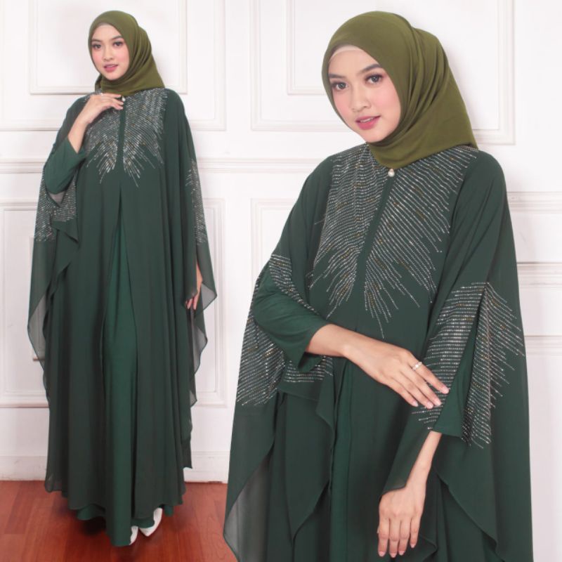 GAMIS ABAYA TURKEY KAFTAN BUSUI FULL PAYET SIMPEL ELEGAN MEWAH