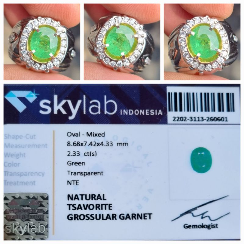 Natural Tsavorite Green Garnet Memo 2.33 crt