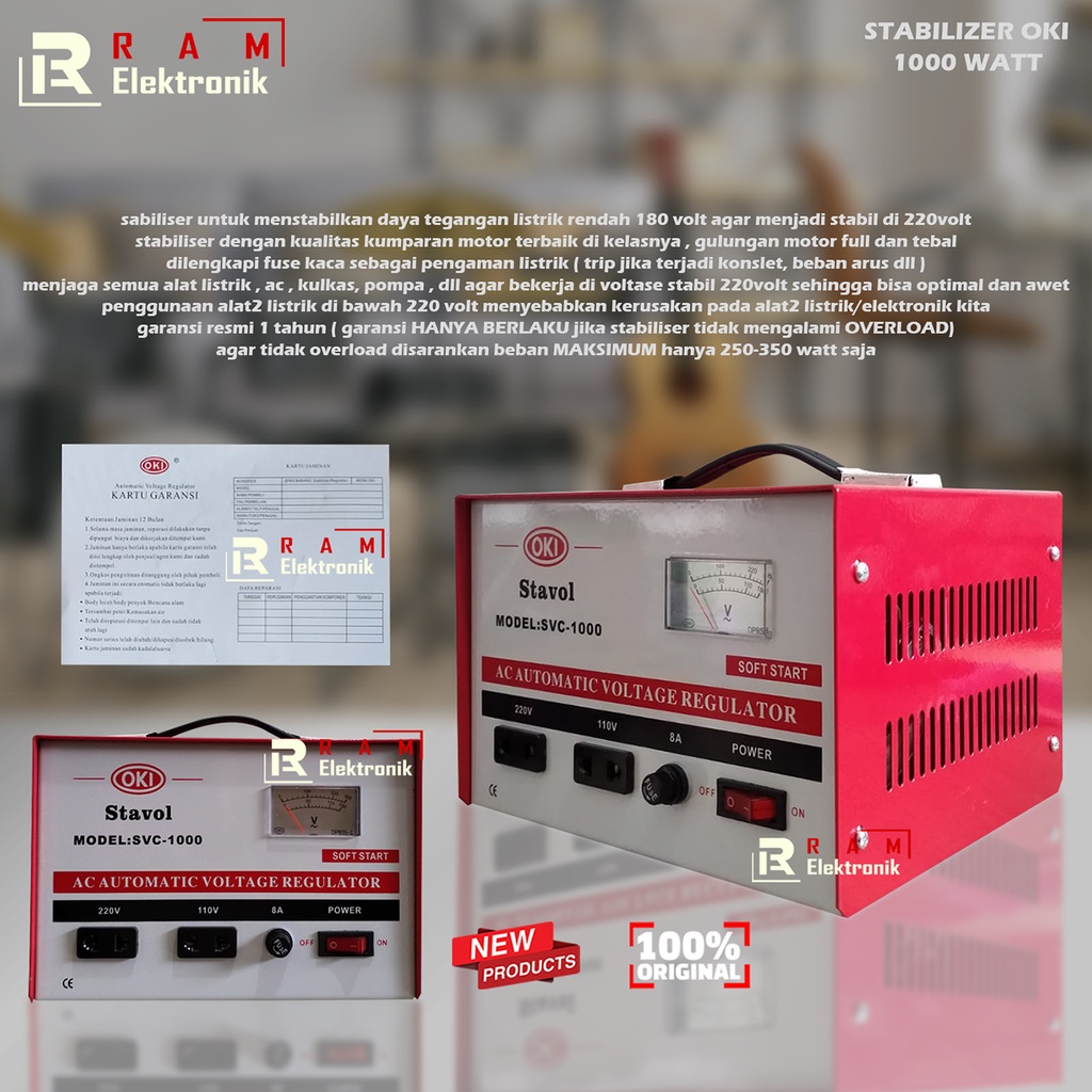 Stavol Stabilizer 1000W / Stabiliser 1000 Watt OKI SVC-1000 / SVC 1000