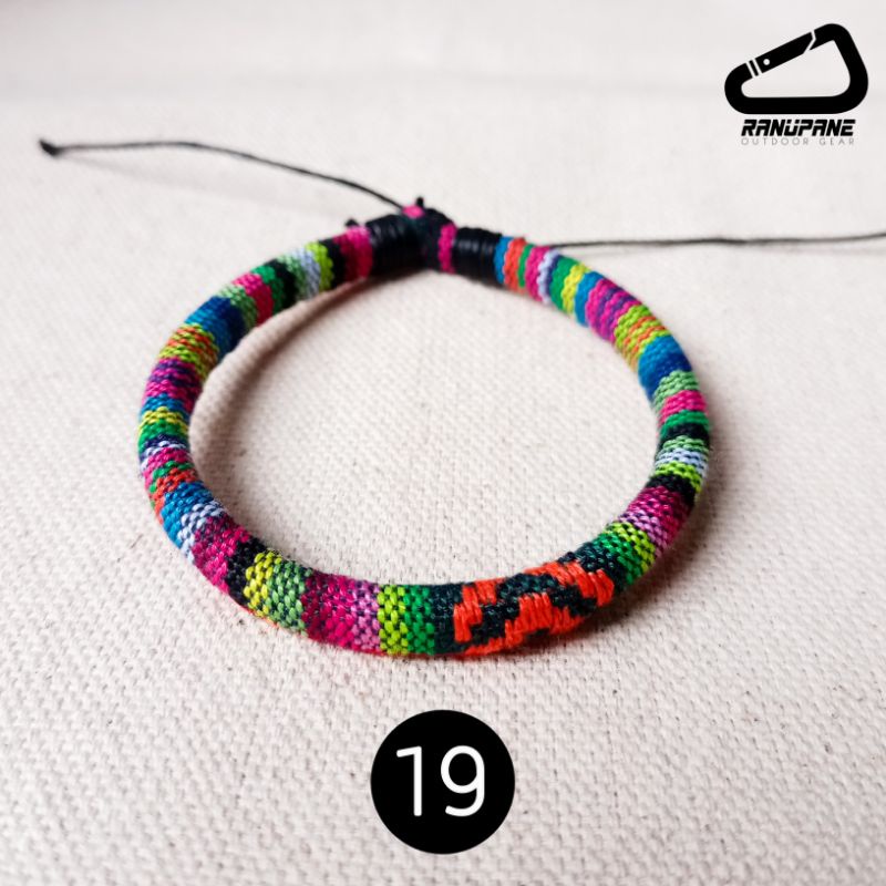 Gelang Tenun Etnik Songket Gelang khas Lombok Motif Unik Gelang Vintage Etnik Etnic Pendaki Gunung Pria Wanita-19