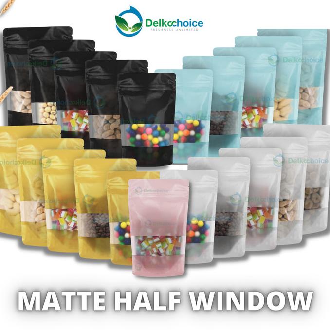 STANDING POUCH WINDOW ZIPLOCK MATTE DELKOCHOICE 9X15