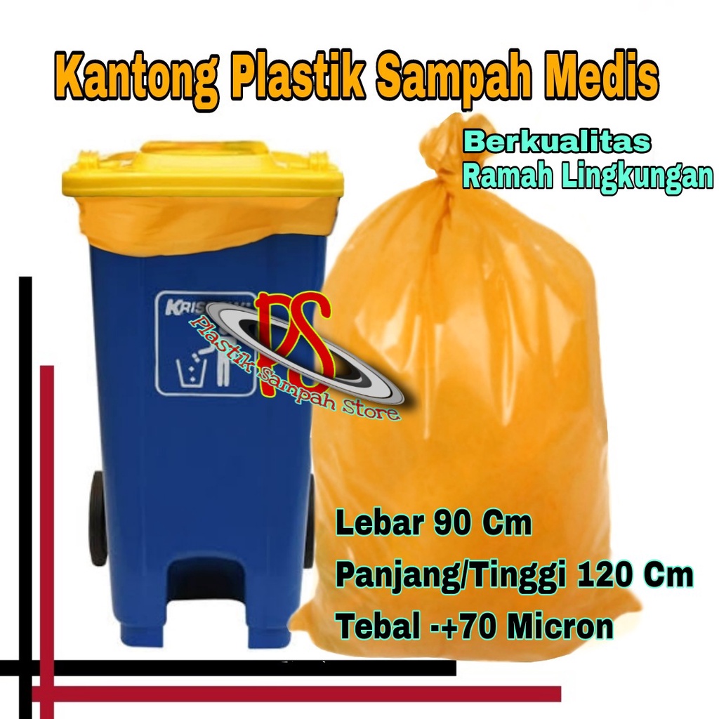 Kantong Plastik Sampah Medis 90 x 120 Cm , Kantong Sampah Medis 90x120 Cm Plastik Medis Kuning 90x12