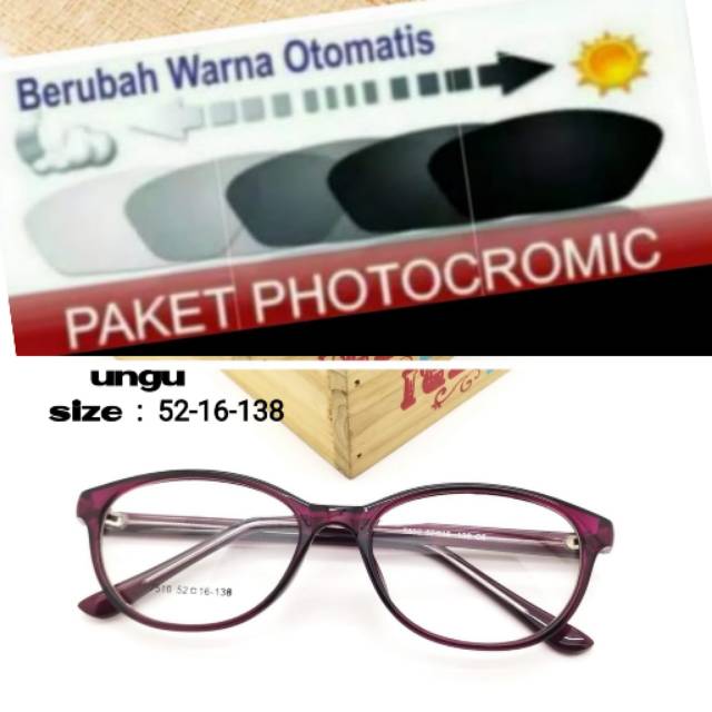 PAKET HEMAT : Frame Terbaru + Lensa Photocromic Anti UV Kacamata Minus Anti Radiasi dan Plus