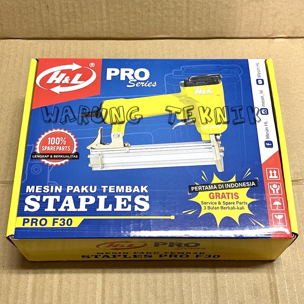 H&amp;L PRO F30 air nailer staples gun mesin tembak paku angin F30