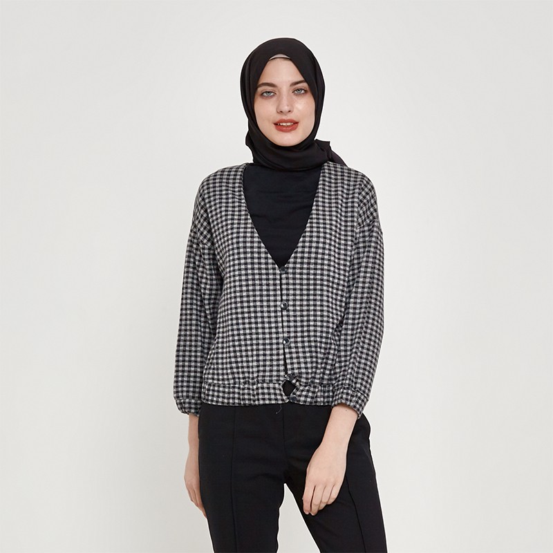 

MFMW "Marsmellow" Cardi Motif Kotak Lengan Panjang Wanita