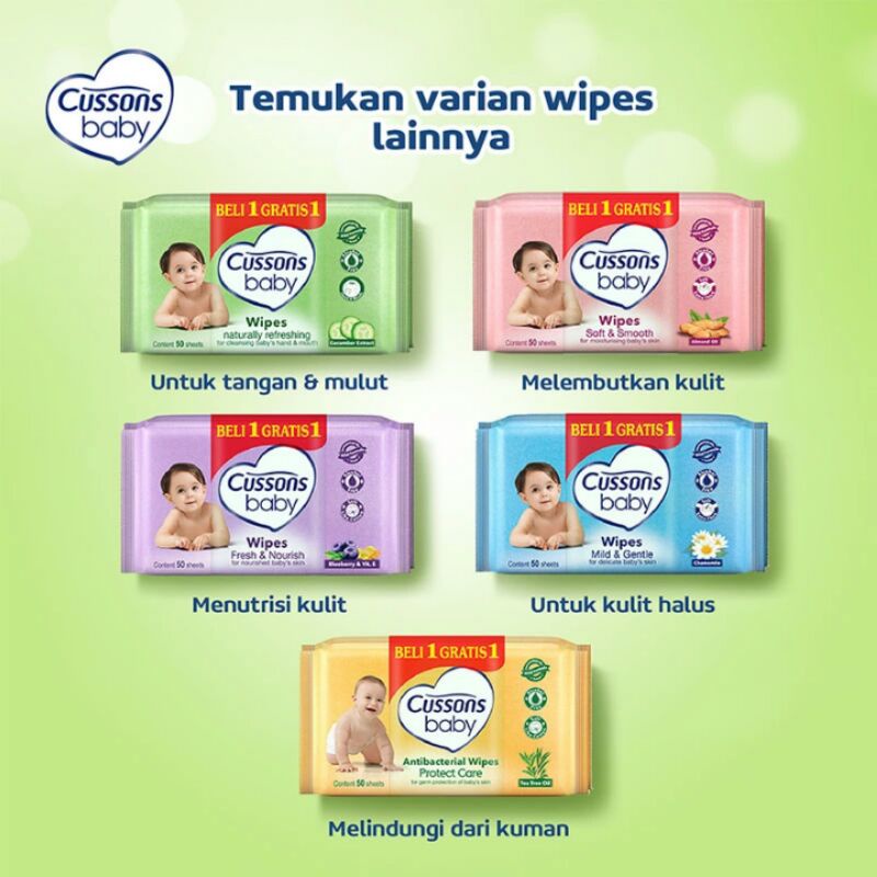 CUSSONS BABY Wipes Naturally Refreshing 50'S Buy 1 Get 1