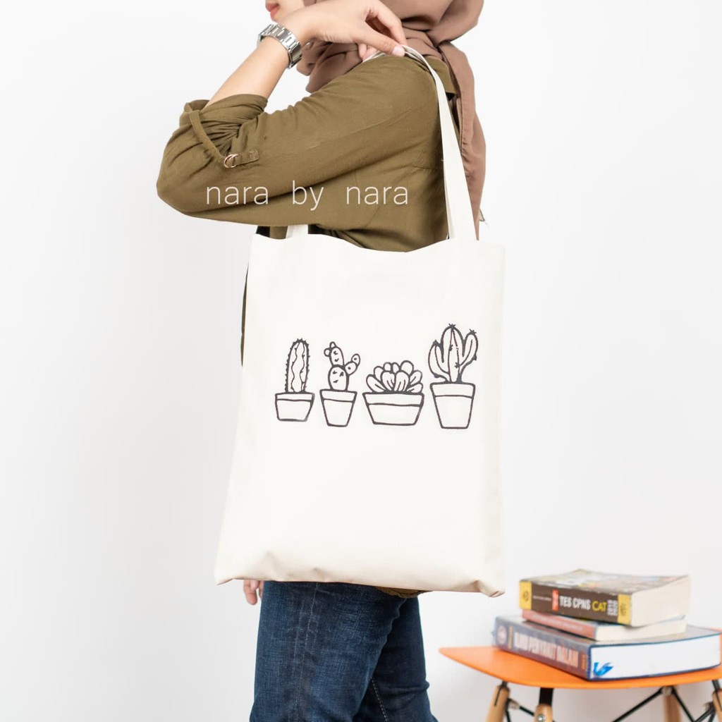 Nara Grosir - Plants Totebag l Tas Wanita