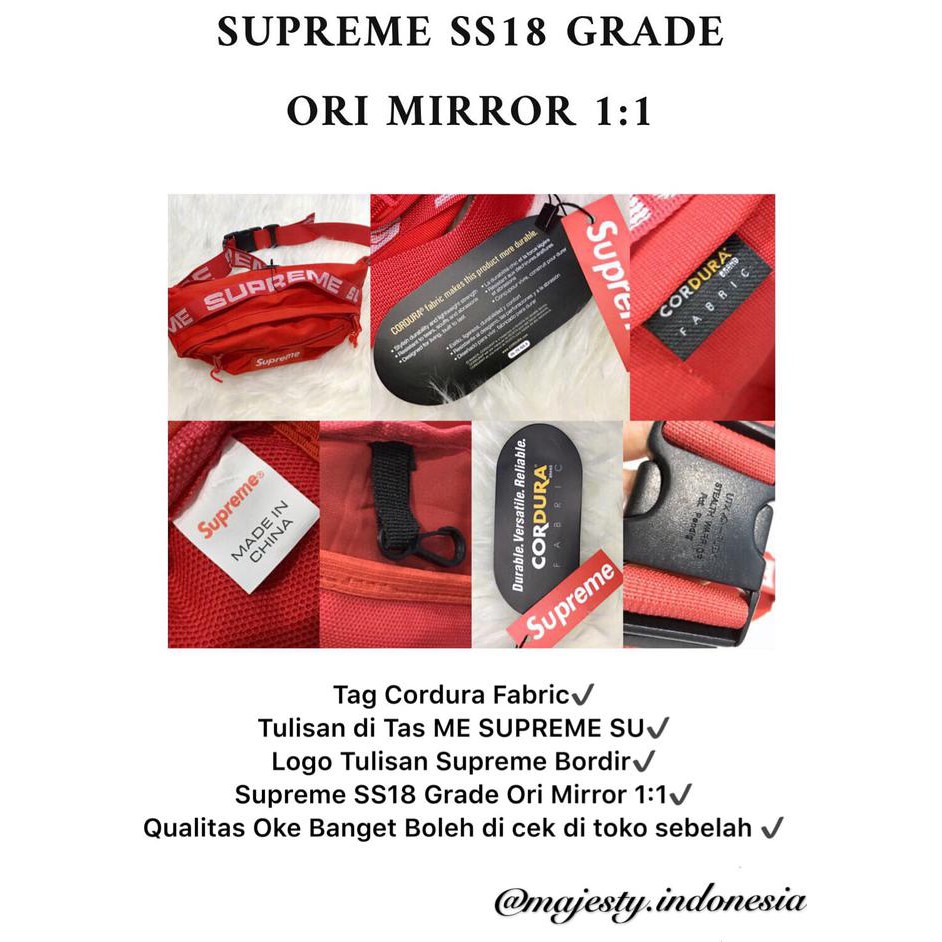 Promo Waistbag Supreme Ss18 / Tas Selempang Supreme Ss18 / Beltbag - Hitam