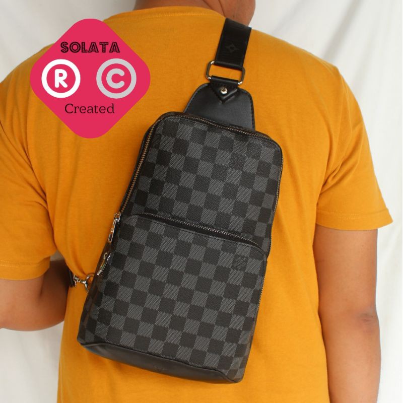 Tas Selempang LV Pria / Sling Bag Pria Wanita / WaistBag Pria / Body Bag Pria