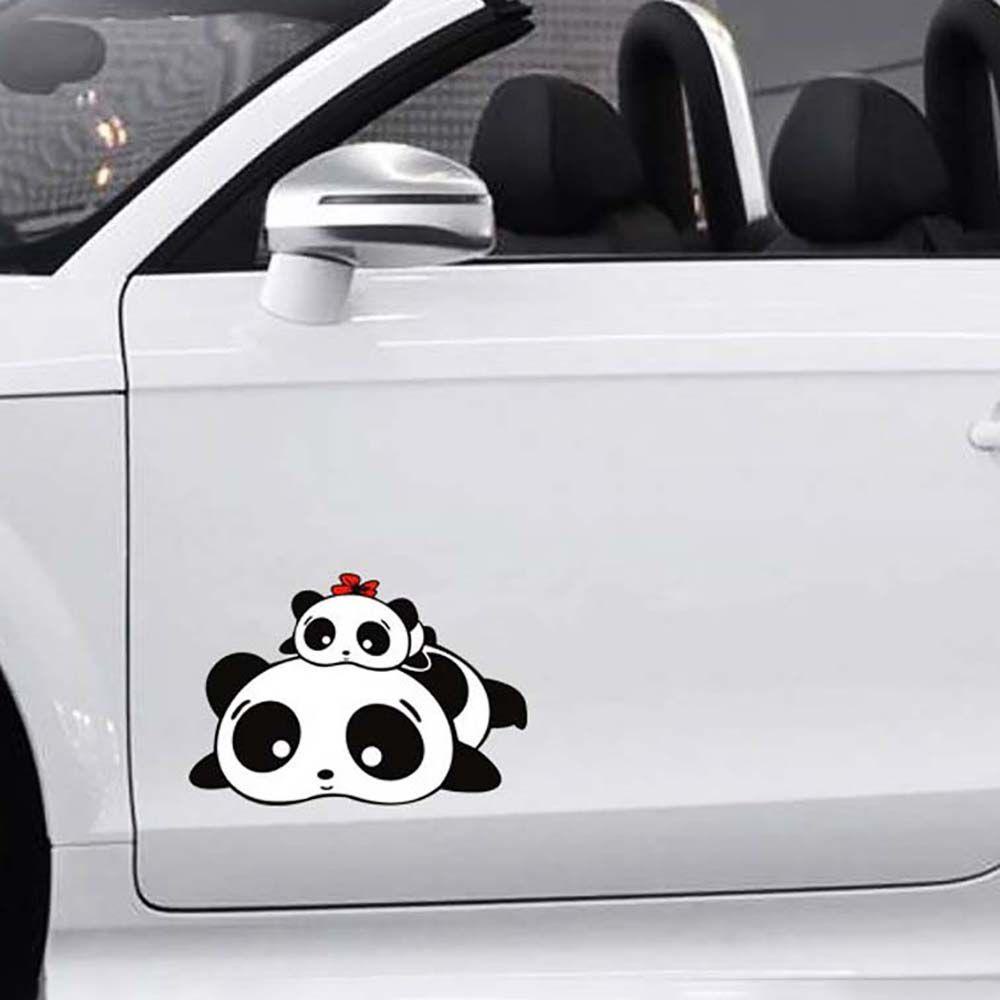 LANFY Panda Stiker Mobil Lucu Tahan Air Aksesoris Styling Mobil Stiker Hias Goresan Mobil Memblokir Pintu Mobil Body Dekorasi