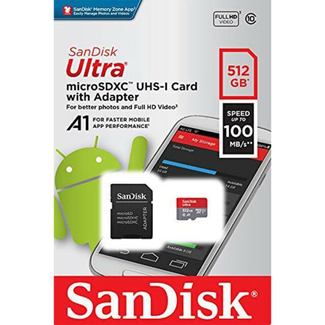 SanDisk Ultra MicroSD micro SD HC/XC UHS-I Class 10 A1 512GB original