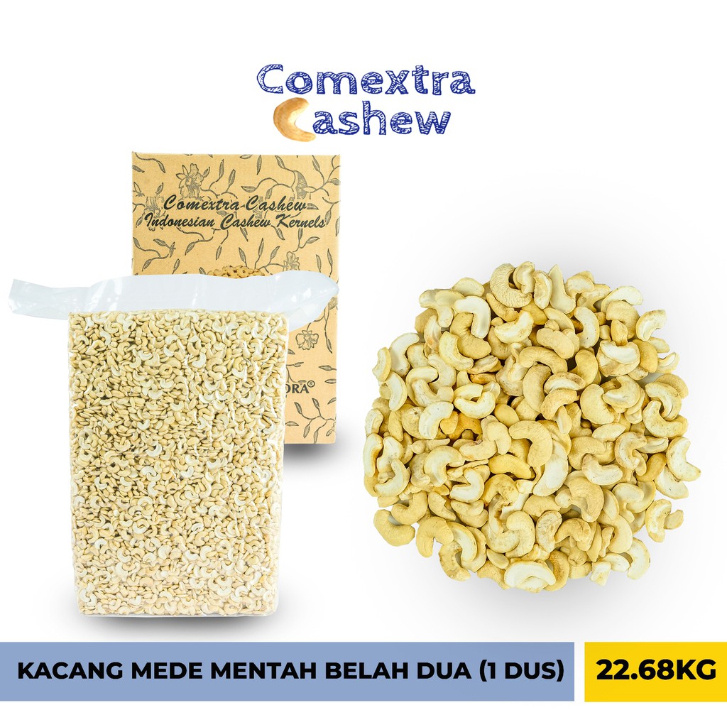

Kacang Mede Comextra Mentah Belah Dua 1 Dus (22,68 Kg) - Cashew Mete / Mente