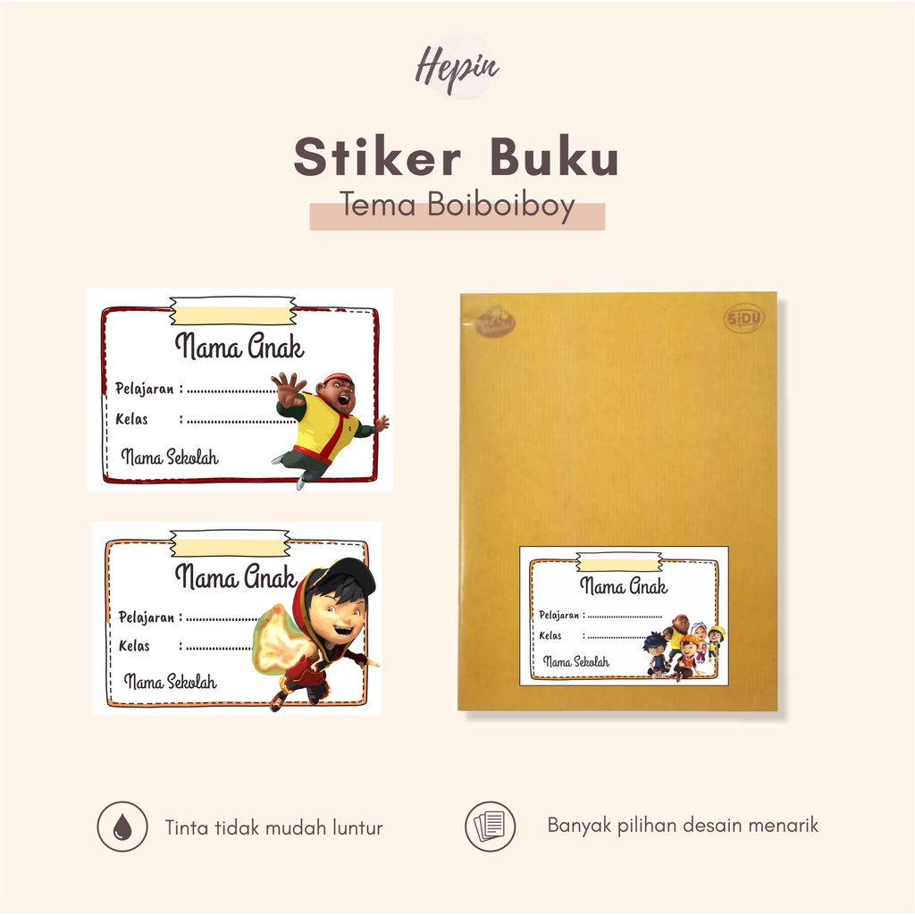 

(30pcs)custom Stiker dan label buku pelajaran edisi BOIBOIBOY