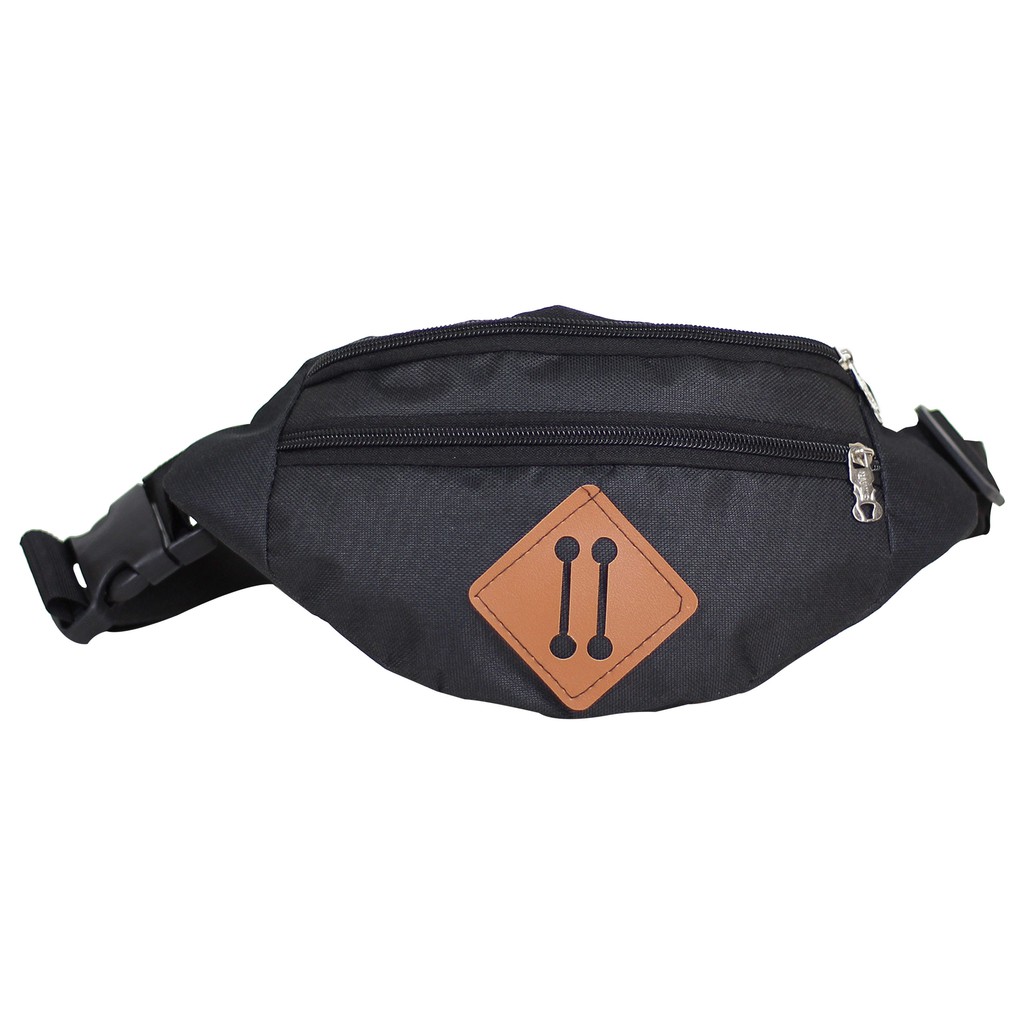 Tas Simple Waistbag Distro Hitam Bagus Murah Awet Kekinian Super