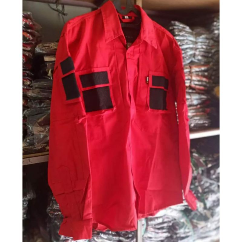 KEMEJA DRONE - KEMEJA PDL RIPSTOP WARNA HITAM - CREAM - MERAH - HIJAU - ORANGE