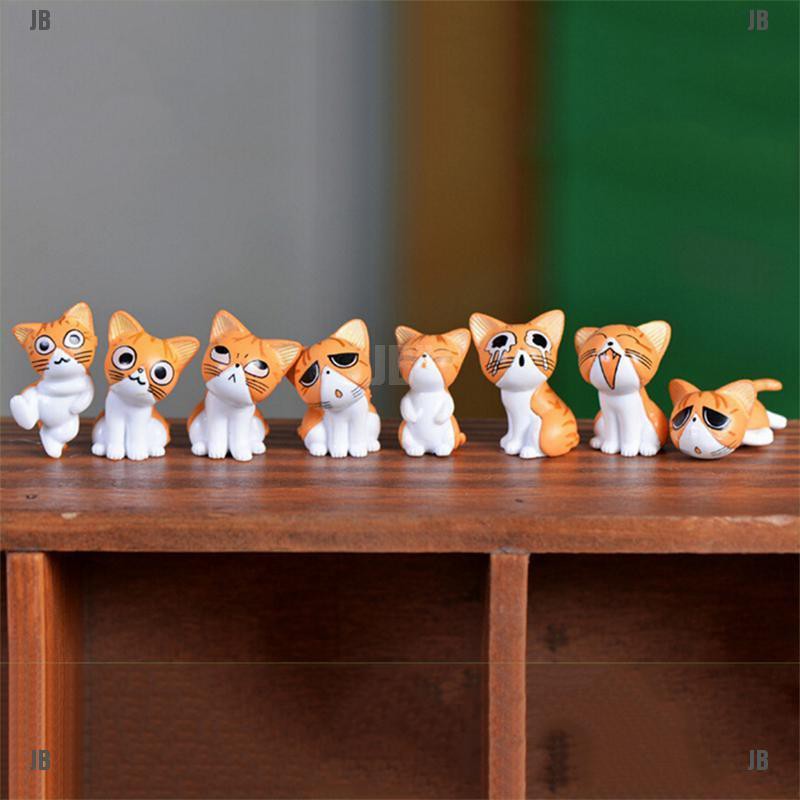 JB Patung Miniatur Kucing Kawaii Bahan Resin untuk Dekorasi Taman