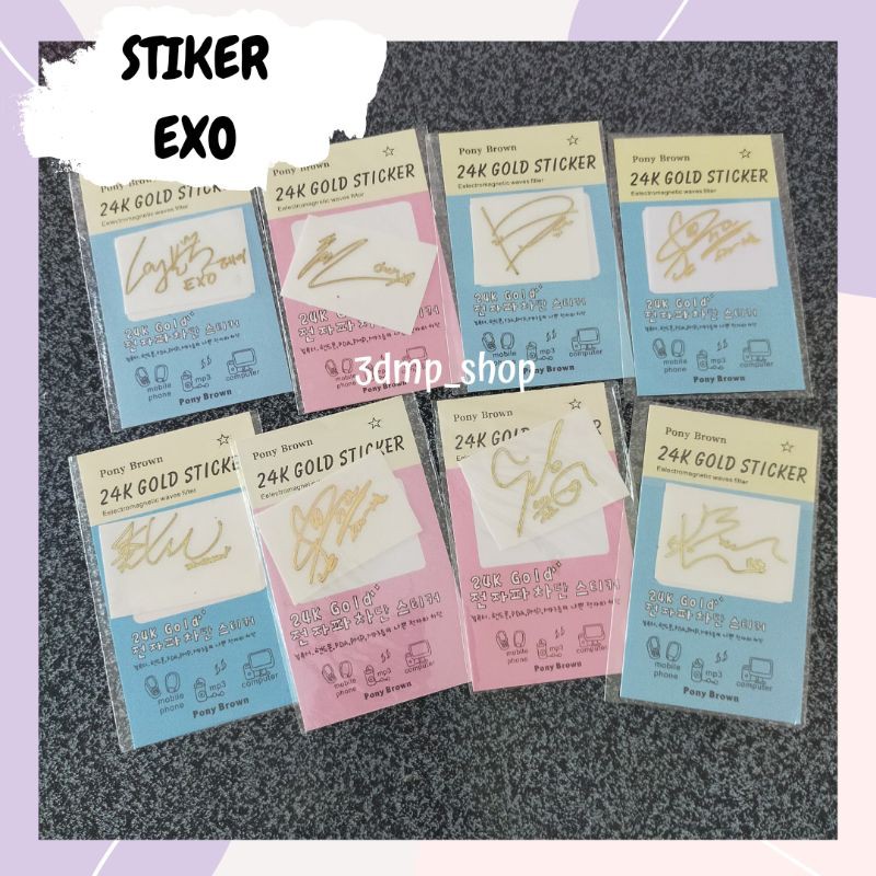 Stiker Anti Radiasi 24K gold Exo Kpop Lay D.O Lay Sehun Suho Kris Chen Baekhyun Do Kyungsoo