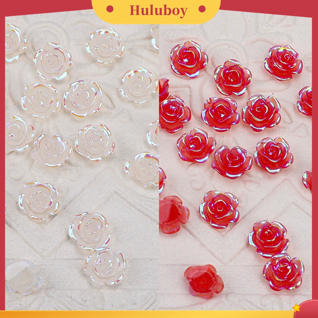 Huluboy Huluboy♡ 50pcs / Set Bunga Camellia Photochromic Berlian Imitasi Untuk Dekorasi Nail Art