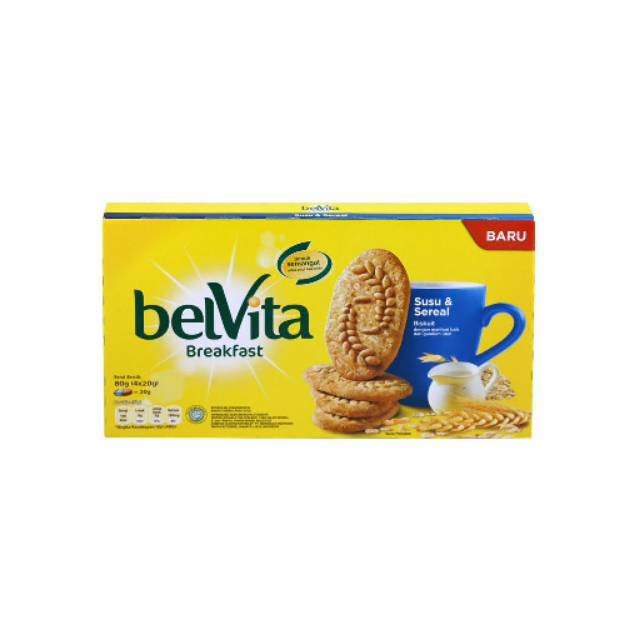Belvita Breakfast Susu & Sereal 80 gr - Biskuit Belvita isi 4 pcs (4 bungkus)