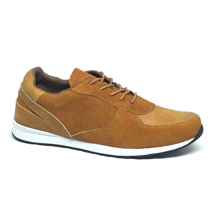 SEPATU FASHION PRIA ALOOF LUTFI SNEAKERS TAN ORIGINAL INDONESIA