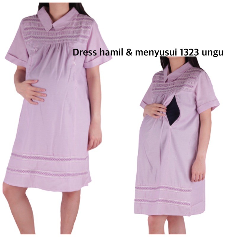 Dress hamil menyusui 1323 ungu