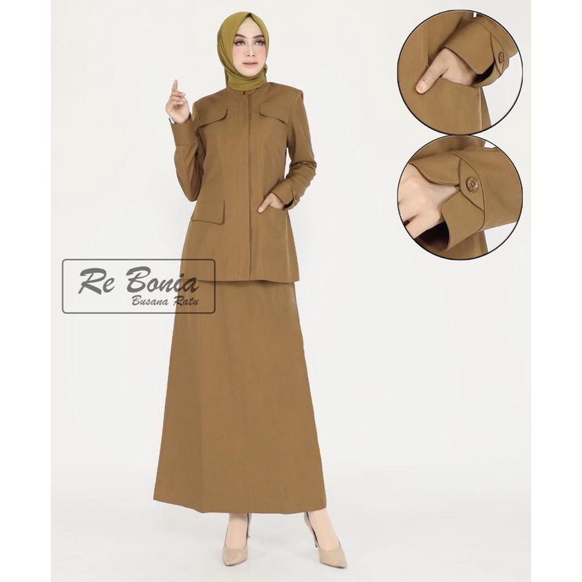 Rebonia Setelan Seragam Pemda Wanita Seragam Pdh Pemda Wanita Baju Dinas Pns Pemda Khaki TuaKhaki Se