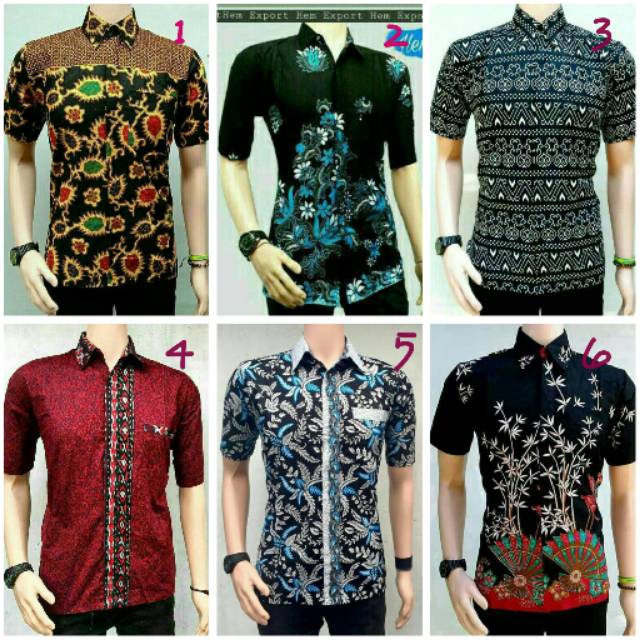 TERBARU Risna Batik HRB026 kenongo kemeja hem pendek padi pekalongan sogan halus M L XL Hem Batik