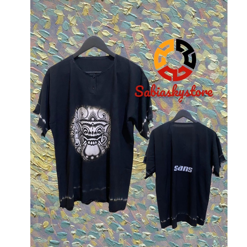 Baju Kaos Barong Hitam Polos Bali Baju Pantai Pria dan Wanita