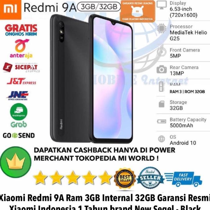 Xiaomi Redmi 9A 3Gb/32Gb 3/32Gb Mi9A Redmi9 A 9 A 3/32-Grs-Resmi-New