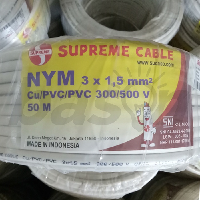 Supreme NYM 3x1.5 @ 50 meter - Kabel Listrik