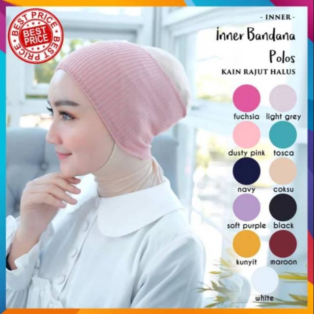 BANDANA RAJUT EKONOMIS | bandana motif salur | bandana rajut satu warna