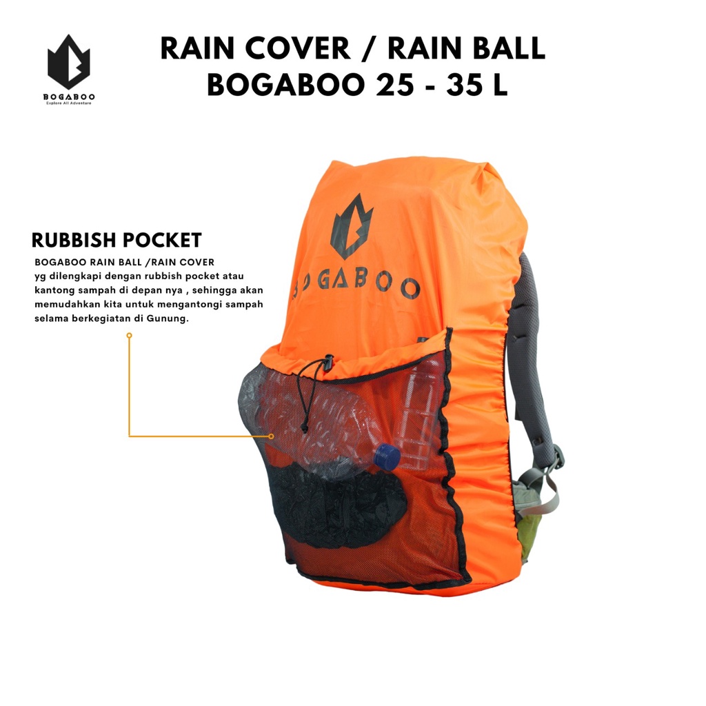 (cod) Coverbag bogaboo raincover seri rain ball 25 up 40 L waterproof - rain cover - raincover - sarung tas - penutup tas - dust bag - waste pocket - rubbish pocket - trush bag - penutup keril