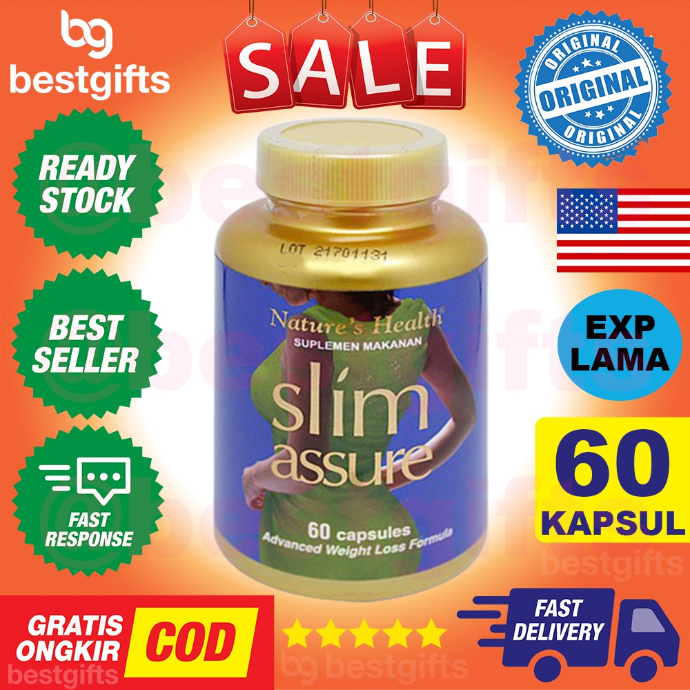 NATURE'S NATURES NATURE HEALTH SLIM ASSURE PEMBAKARAN LEMAK TUBUH MENURUNKAN BERAT BADAN 60 KAPSUL