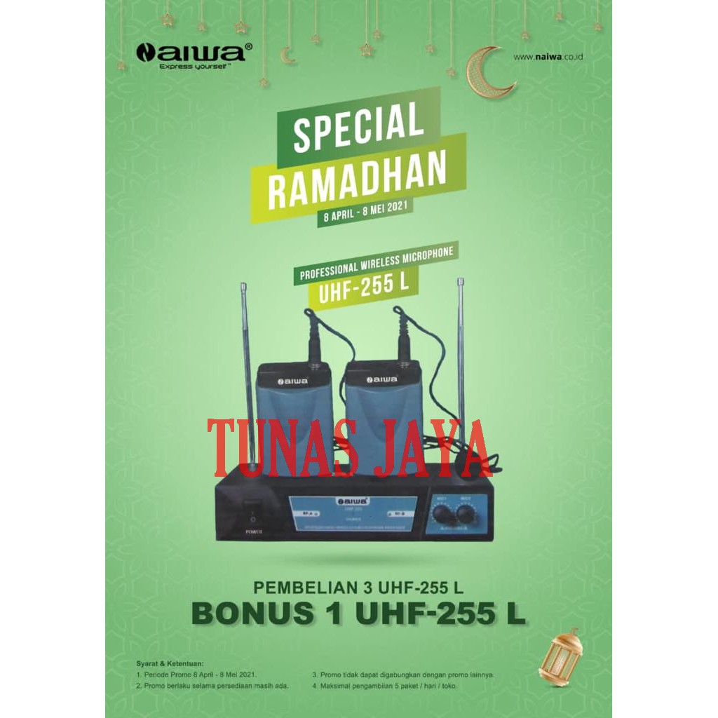 Mic wireless Aiwa UHF 255 clip on + clip on Special Ramadhan