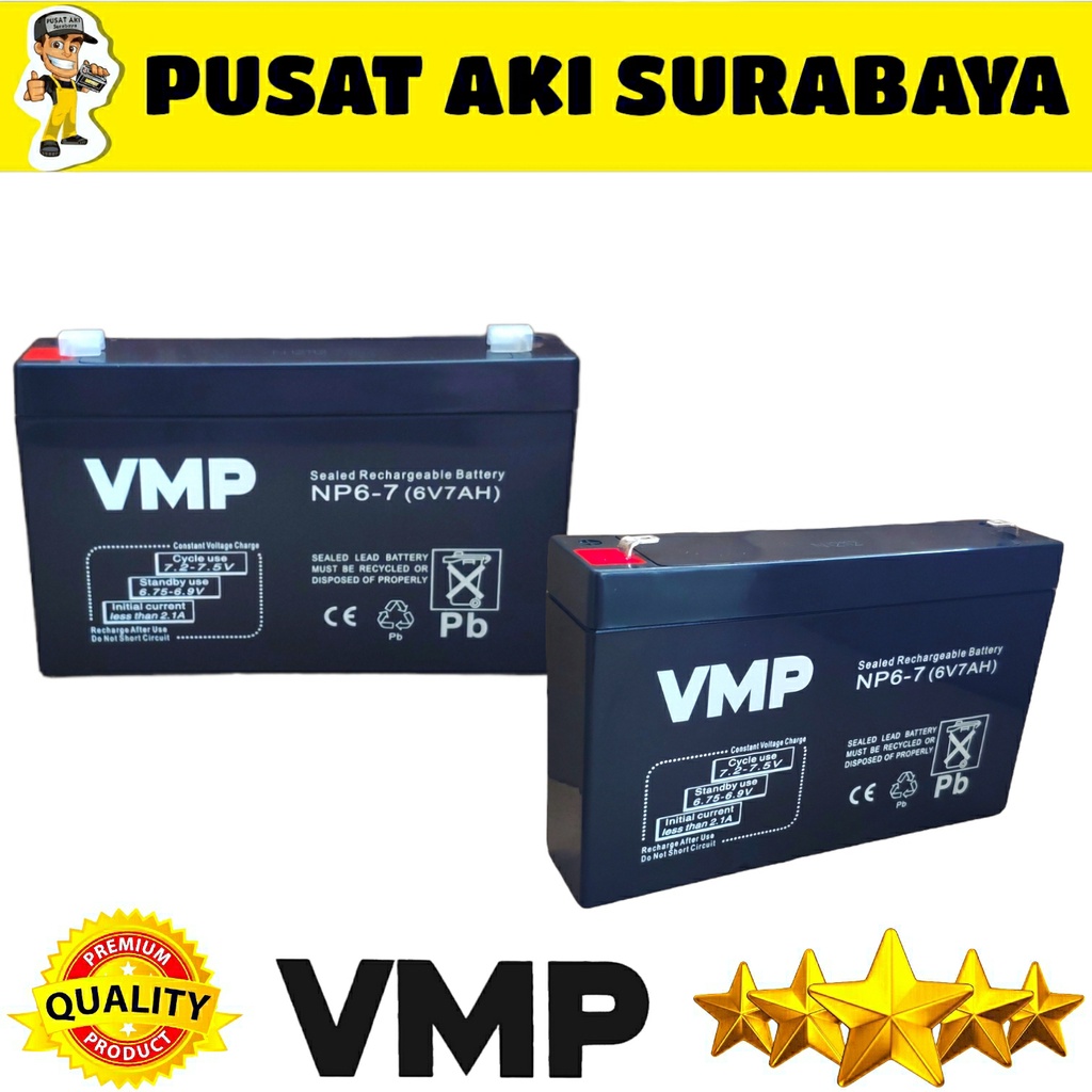 VMP 6V 7AH BATERAI MOTOR MOBIL MAINAN ANAK PLIKO PMB VESPA EMERGENCY LAMP UPS TIMBANGAN DIGITAL 6 VOLT 7 AMPER