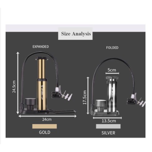 [POMPAANGIN] - Taffsport Pompa Angin Ban Sepeda - FP1845D - Silver/Black