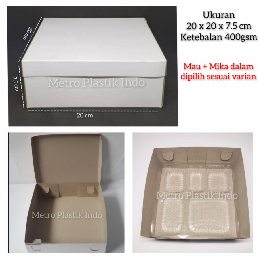 Dus Box 400gsm Kotak Nasi Kue Makanan 20x20 Polos 20 x 20 Mickey