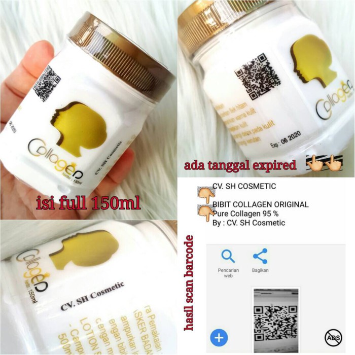 Bibit Collagen CV. SH cosmetic Barcode Original Bibit Collagen CV. SH