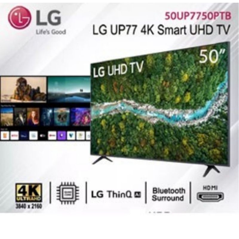TV LG 50UP7750PTB 50 inch 4K UHD Smart 50UP7750 AI ThinQ  HDR