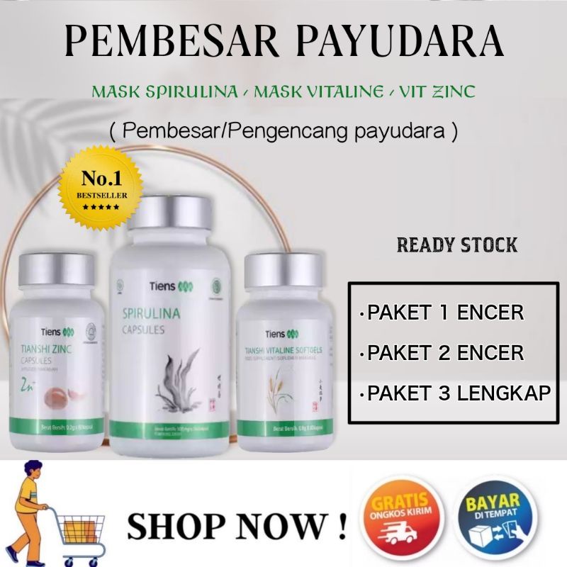[TERLARIS] PEMBESAR PAYUDARA ALAMI PENGENCANG PAYUDARA || SPIRULINA | ZINC | VITALINE 100% ORIGINAL 