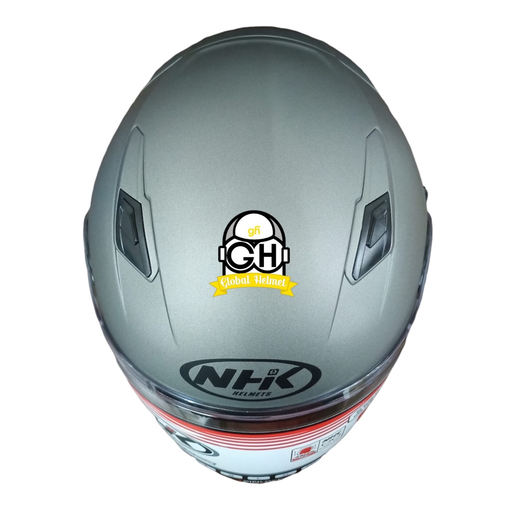 NHK S1 GP PRO SOLID GREY DOFF HALF FACE DOUBLE VISOR WARNA POLOS DD-RING