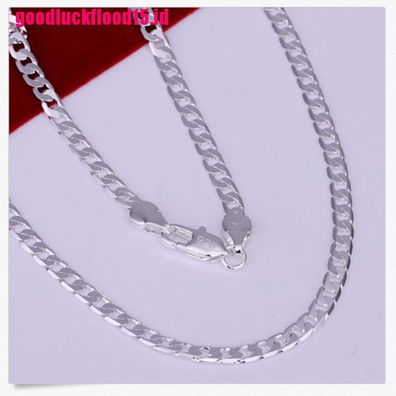 Kalung Rantai Flat Bahan 925 Sterling Silver Untuk Pria