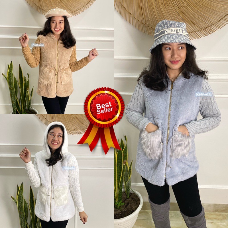 Fur Jacket Woman jaket bulu wanita Alice hangat gunung import korea tebal big size jumbo