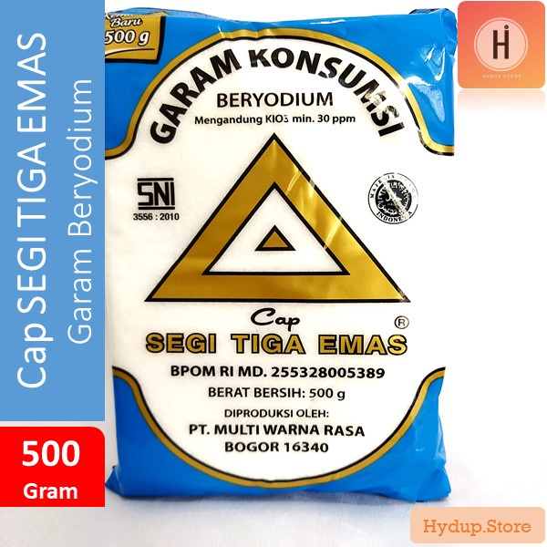 

Garam Beryodium Cap Segi Tiga Emas 500 Gr