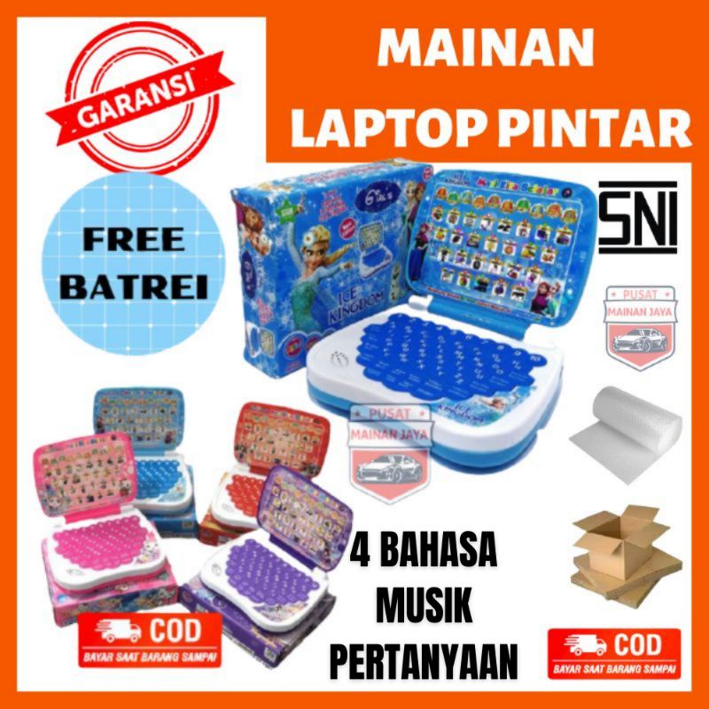 Mainan Laptop Laptopan Edukasi Anak 4 Bahasa Anak perempuan Laki-Laki