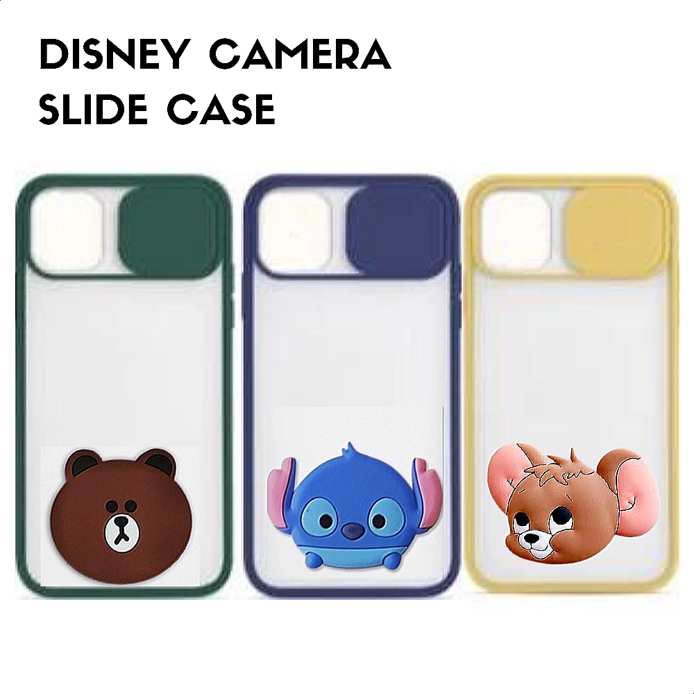 Candy Disney Case Oppo A12 A15 Reno 5 Pull and Push Kamera