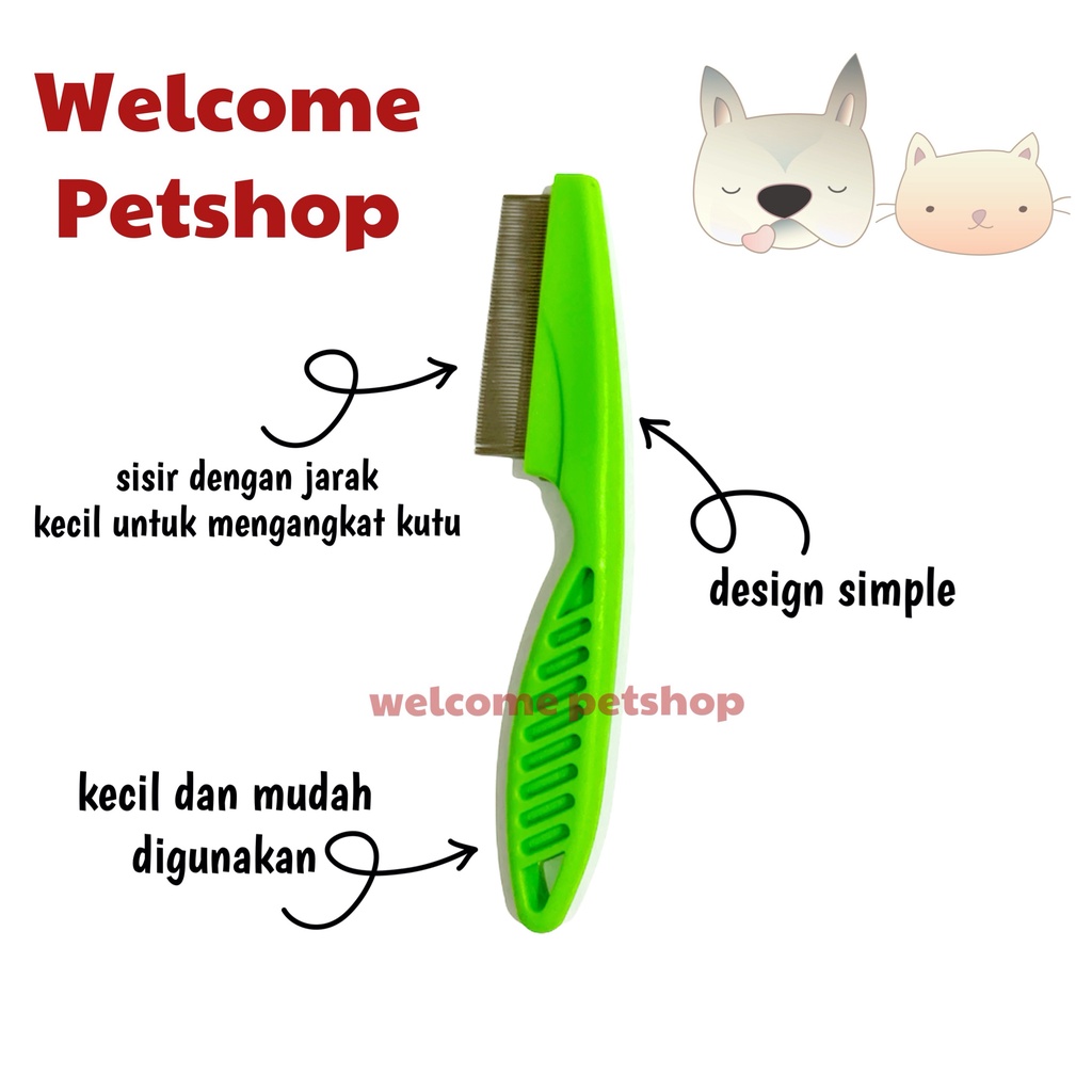 Sisir Serit Simple Kecil / Sisir Anti Kutu / Sisir Kucing Sisir Anjing